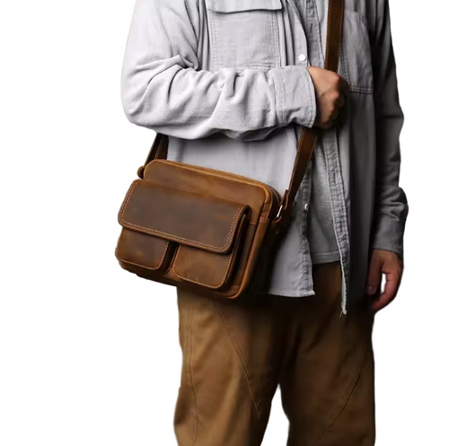 Harrison Flap-Front Leather Messenger