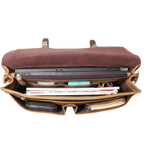 Fletcher Buckle-Flap Leather Messenger