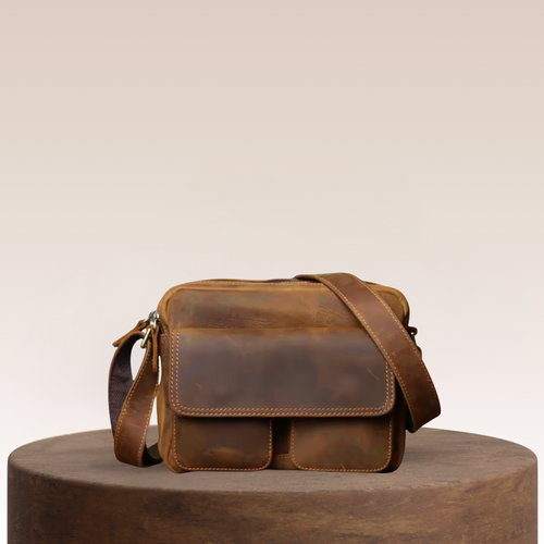 Harrison Flap-Front Leather Messenger