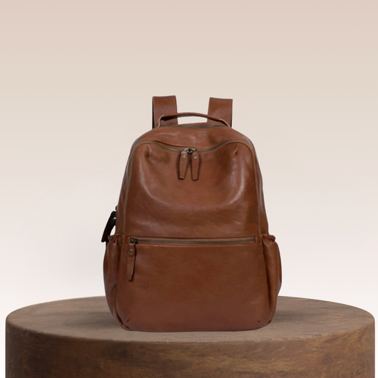 Marshall Front-Zip Leather Daypack