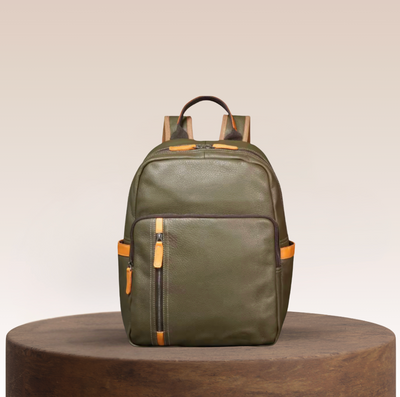 Hastings Multi-Pocket Leather Backpack