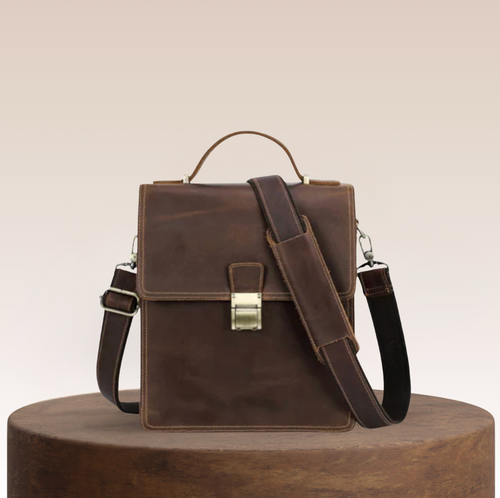 Bancroft Lock-Closure Leather Crossbody