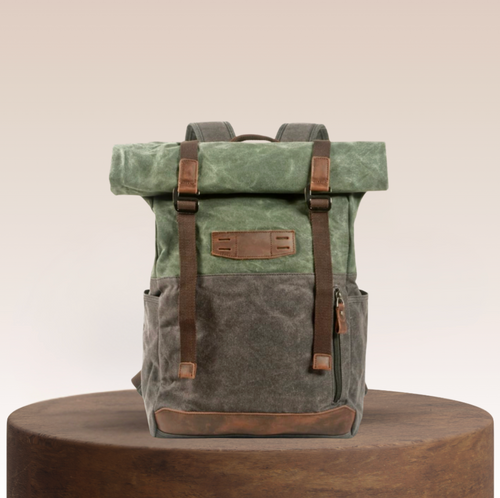 Calvin Canvas Roll-Top Backpack