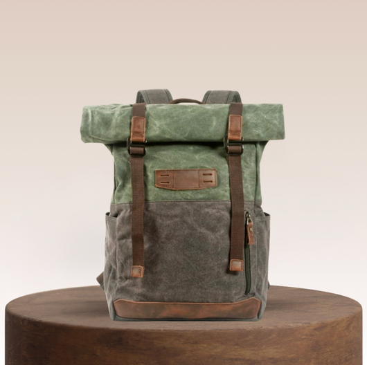 Calvin Canvas Roll-Top Backpack