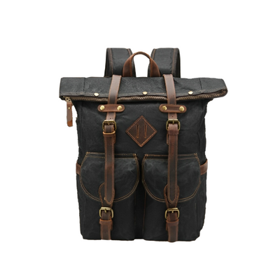 Edril Tall Roll-Top Canvas Backpack