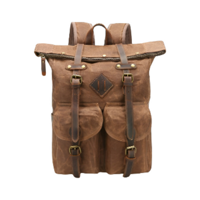 Edril Tall Roll-Top Canvas Backpack