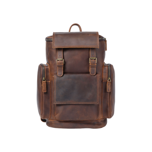 Ellison Front Pocket Leather Backpack