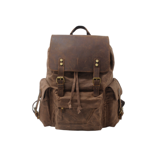 Joey Waxed Canvas Flap Backpack