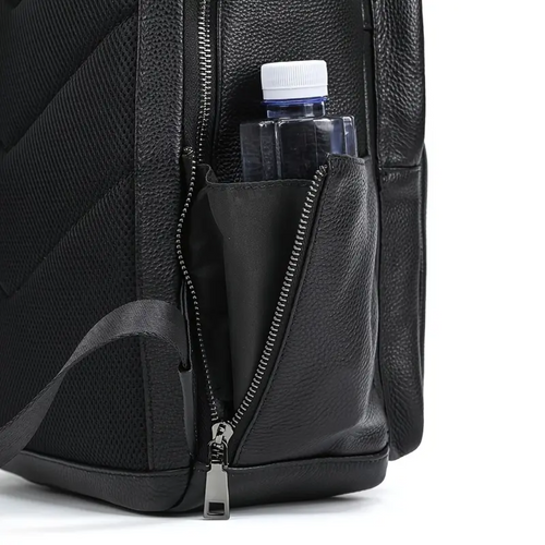 Everett Zip Leather Laptop Backpack