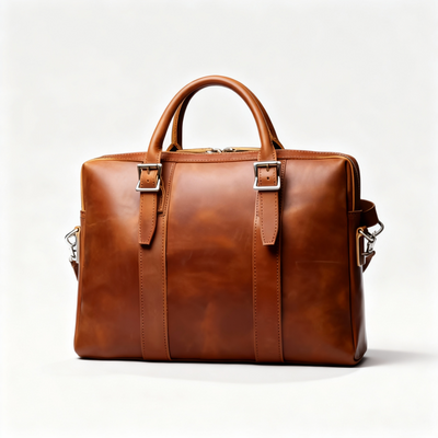 Thornton Wide-Opening Leather Briefcase