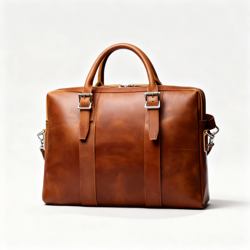 Thornton Wide-Opening Leather Briefcase